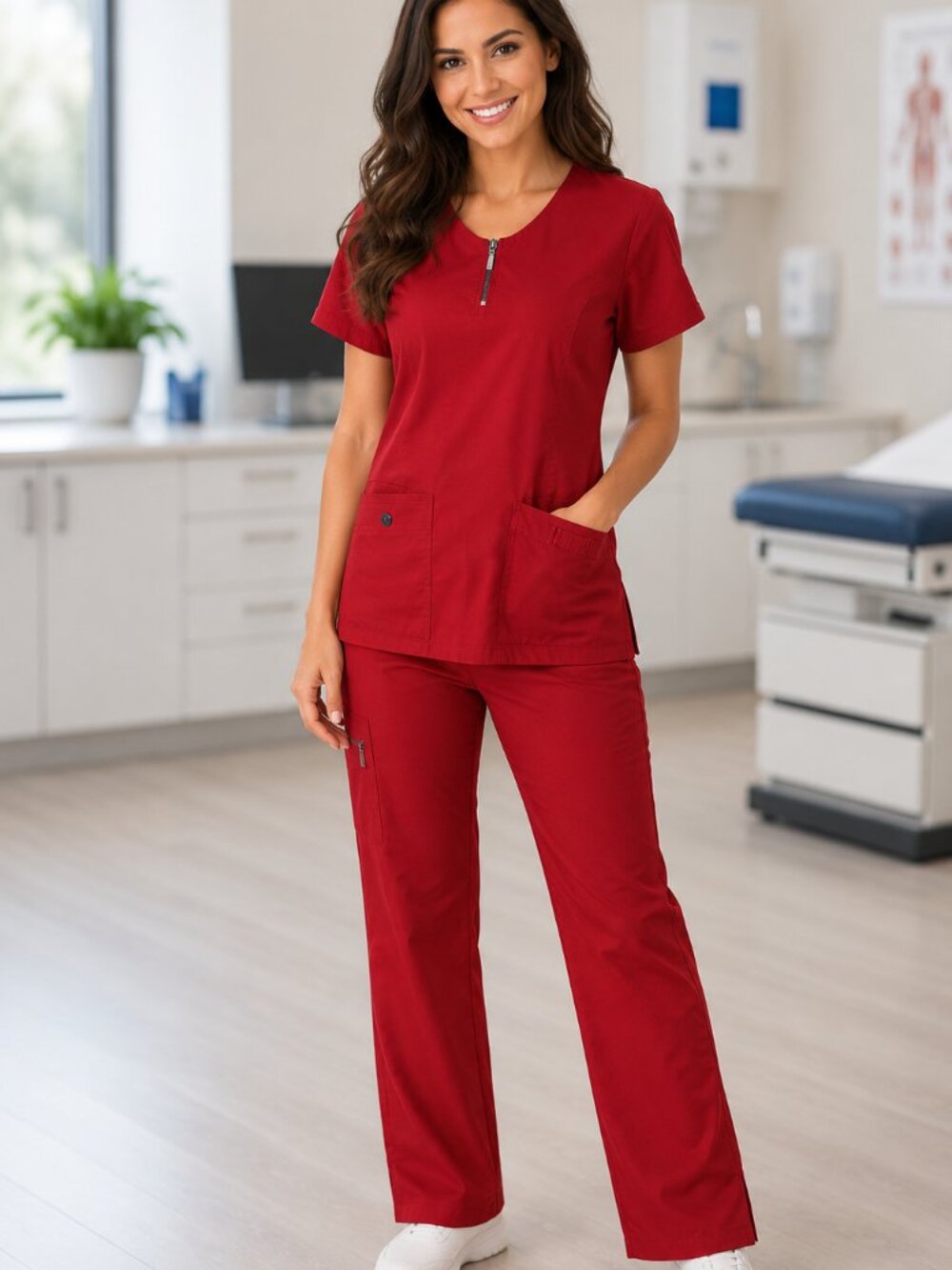 Beyond Scrubs Red Set – NWOT – Women’s Small / Tall Small Jogger Scrub Set